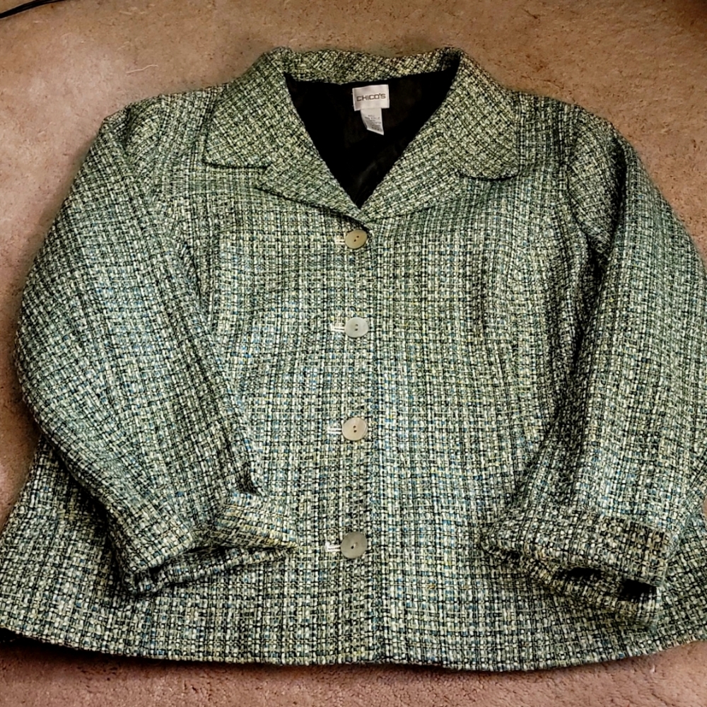 Chico's Size 3 Tweed Blazer